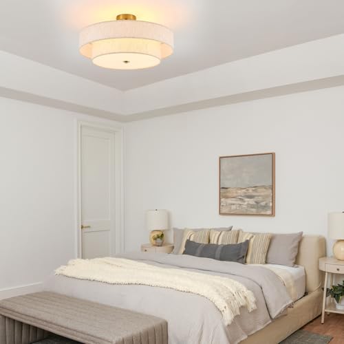 Modern Semi Flush Mount Ceiling Light 21.7" Modern Gold 4