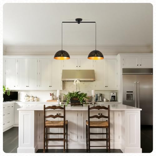 2 Light Black Linear Pendant Light
