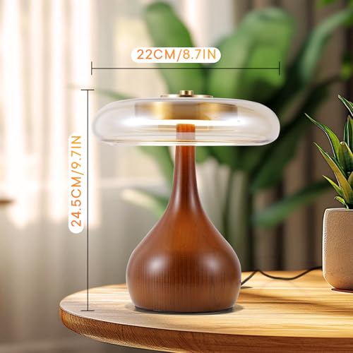 Small Table Lamp Height 9.7 Inch Mushroom Table Lamps for Living Room
