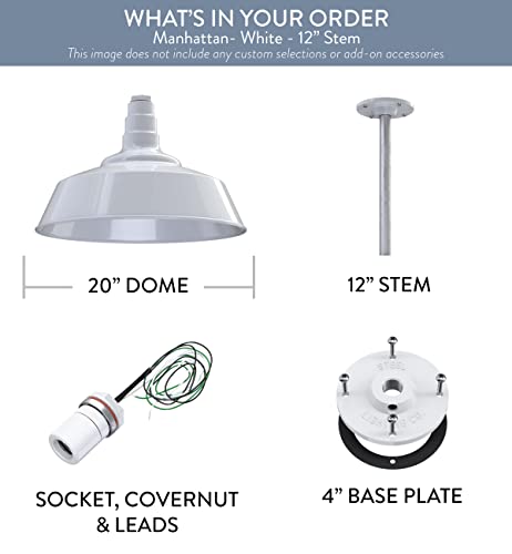Industrial Pendant Light 20 Inch Extra Large Steel Warehouse Dome