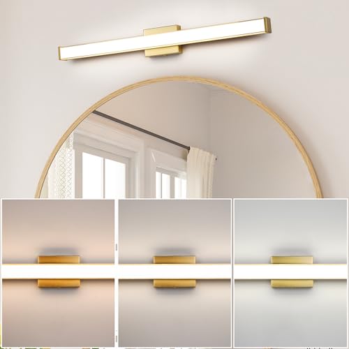 Modern LED Bathroom Vanity Light 36 inch 24W Dimmable 3CCT Bathroom Light Fixture Over Mirror Rectangle Bath Vanity Light Bar with Double Layer Acrylic Shade (36 inch(es))