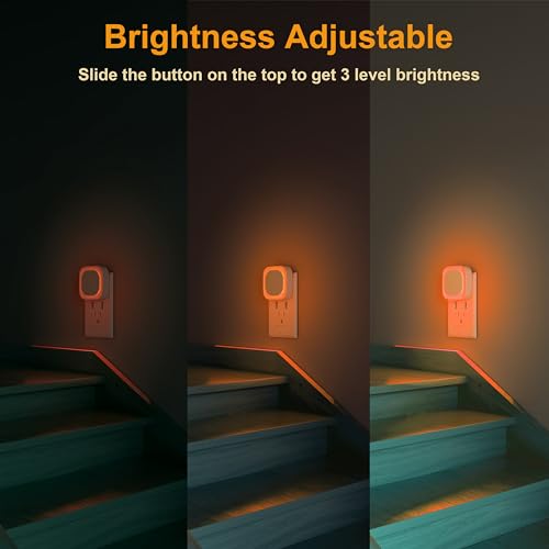 2 Pack Amber Night Light Plug into Wall (2 Count)