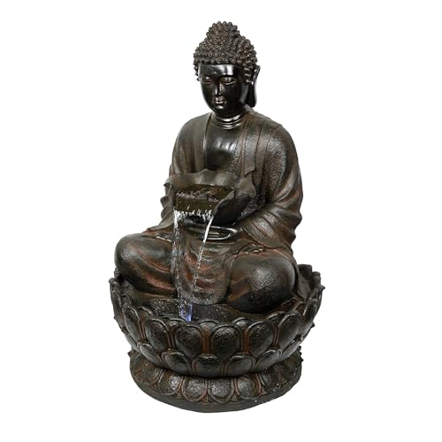 WIN1586 Outdoor Floor Peaceful Buddha Fountain with LED Lights