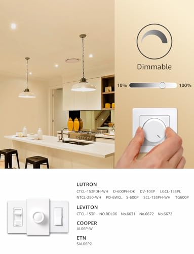 A19 E26 Dimmable LED Light Bulbs 9.5W 800 Lumens Soft White 6 Pack (6 Count)
