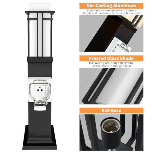 Outdoor Lamp Post with Outlet
