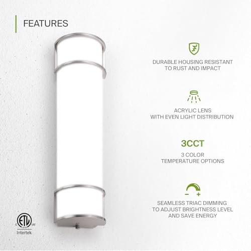 LED 24" Vanity Flush Mount Light Fixture
