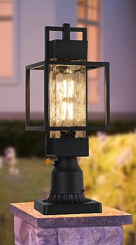 18" H Dusk to Dawn Outdoor Post Light Fixture Hardwired 120V