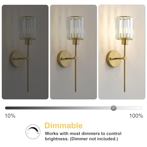 Hardwired Crystal Wall Sconces Set of 2