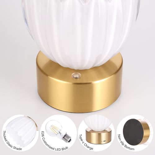 Cordless Small Table Lamp with 5200mAh Battery & Touch Control