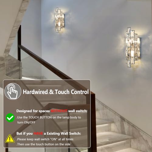 Chrome Crystal Wall Sconce