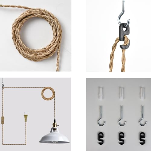 Nordic Plug in Pendant Light White Barn Shade with Dual Switches