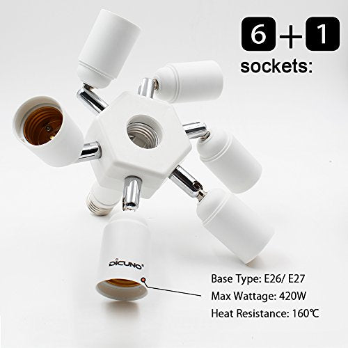Light Socket Splitter 7 Way Adapter