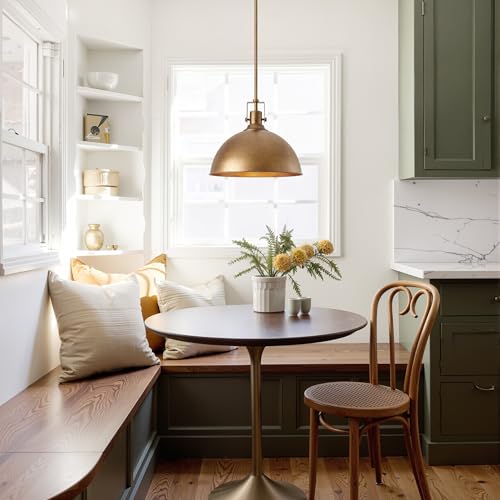 13 Inch Antique Brown Metal Pendant Light Kitchen Island