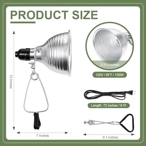 20 Pcs Adjustable Clamp Lamp Light with Aluminum Reflector Up to 150 Watt