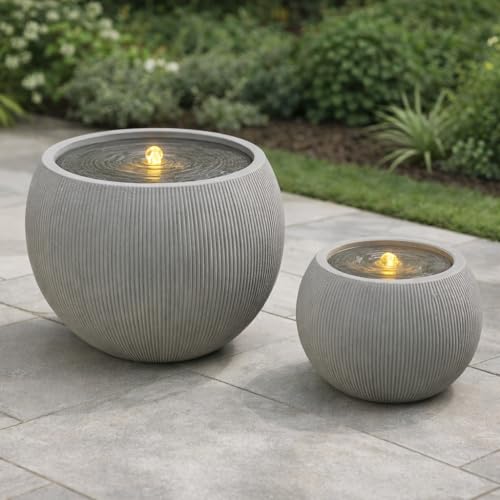 Modern Resin Water Fountain Natural Stone Look