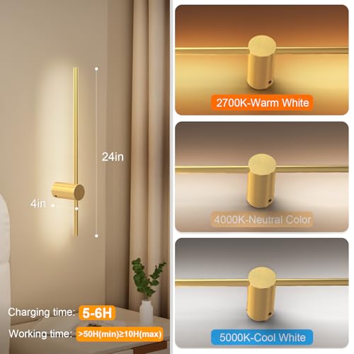 24 Inch Battery Operated Wall Sconce Set of 2 (2 Count)