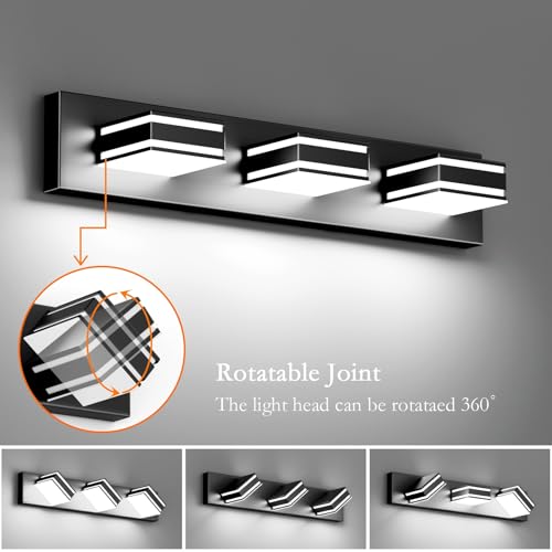 LED Modern Bathroom Vanity Lights Black 3