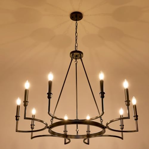 10 Light Candelabra Chandelier Living Room Black Chandeliers 39in