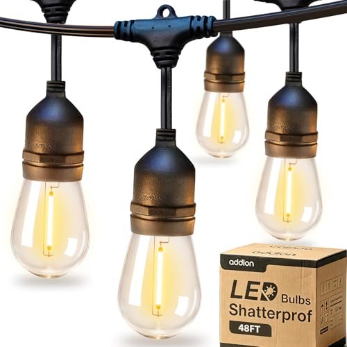 LED Outdoor String Lights 48FT Edison Vintage Weatherproof ETL (48 Foot)