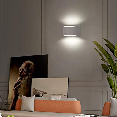 Indoor Aluminum Modern LED Wall Sconce Hardwired Interior Wall Lights Set of 2 Up and Down Wall Mount Light for Living Room Bedroom Hallway Corridor Cool White 6000K (2 Count)