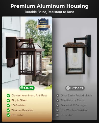 Bronze Dusk to Dawn Outdoor Lighting with GFCI Outlet (Oil-Rubbed Bronze / D2D 2-Pack)