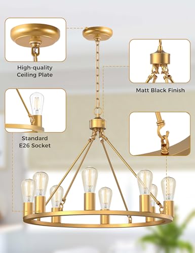 Wagon Wheel Chandelier (8 Count)