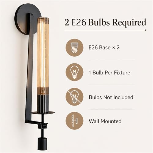 Black Wall Sconces Set of 2 (2 Count)