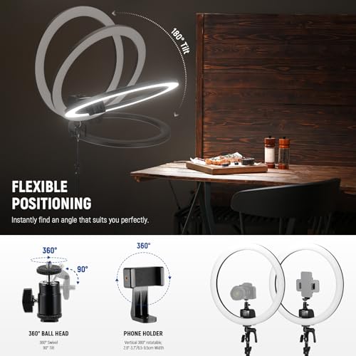 SRP18C 18 Inch RGB LED Ring Light Kit with Reversible Tripod Light Stand App Control Phone Holder Compatible with iPhone