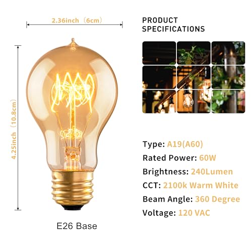 Warm Incandescent Light Bulbs 60 Watt (4 Count)