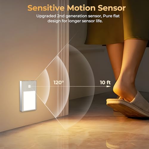 3 Pack Rechargeable Stair Lights Motion Sensor 1800mAh Battery Powered (3 Count)