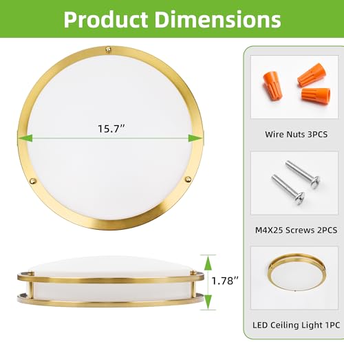 16 inch Dimmable LED Flush Mount Ceiling Light Fixture