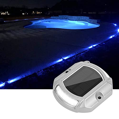 Solar Driveway Dock Deck LED Outdoor Lights 2 Colors Modes 4 Pack (4 count)