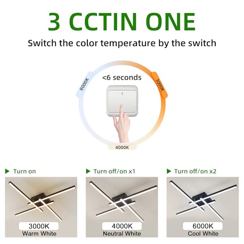 3 Color temperatures Adjustable Flush Mount Ceiling Light