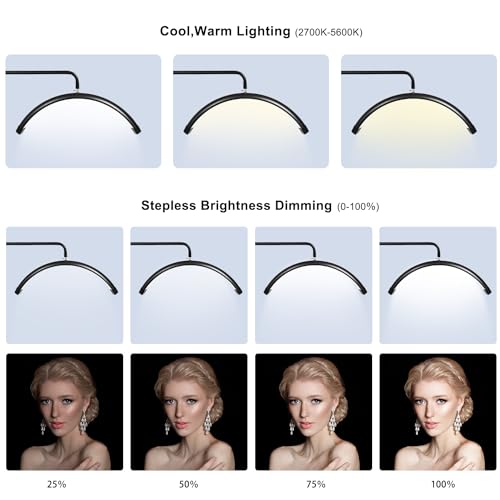 24" Half Moon Lash Light with Phone Holder & Remote Control
