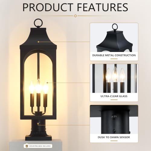 26.5 Inch Dusk to Dawn Outdoor Post Light