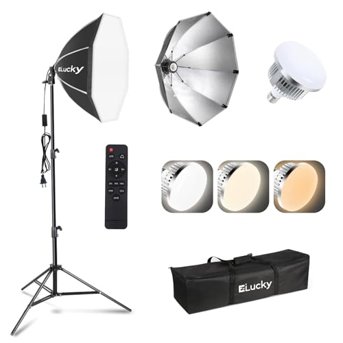 20" Octagonal Softbox Lighting Kit with 85W Dimmable LED Bulb