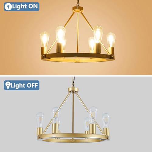 Gold Wagon Wheel Chandelier (6 Count)