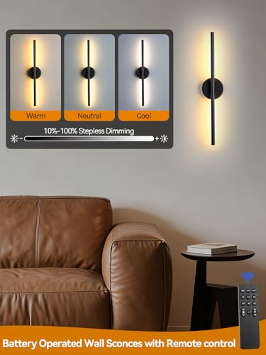 Battery Operated Wall Sconces Set of 2 (2 Count)