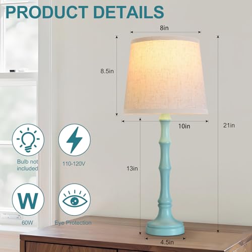 Lamps Set of 2 Modern Farmhouse Table Lamp Bedside Reading Lamps Living Room End Tables Set Lamps for Night Stands Bedroom Night Lamp (2 Count)