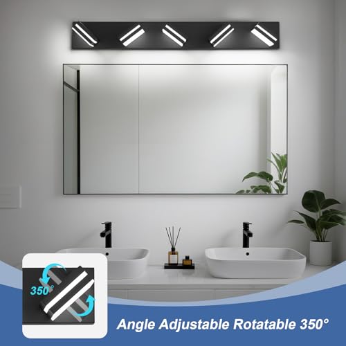 Modern LED Small Black Acrylic Bathroom Lights Fixtures 5