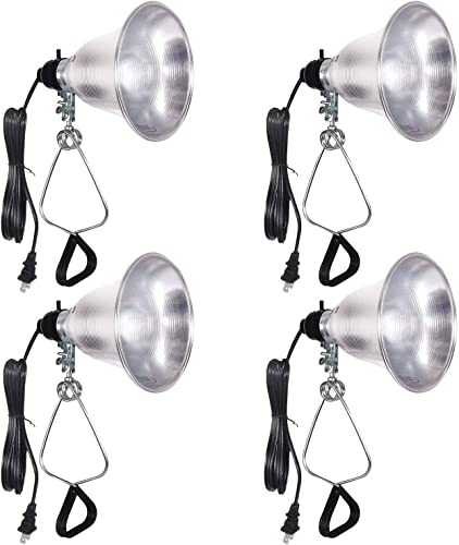 Clamp Lamp Light Socket with 5.5 Inch Aluminum Reflector (4 Count)