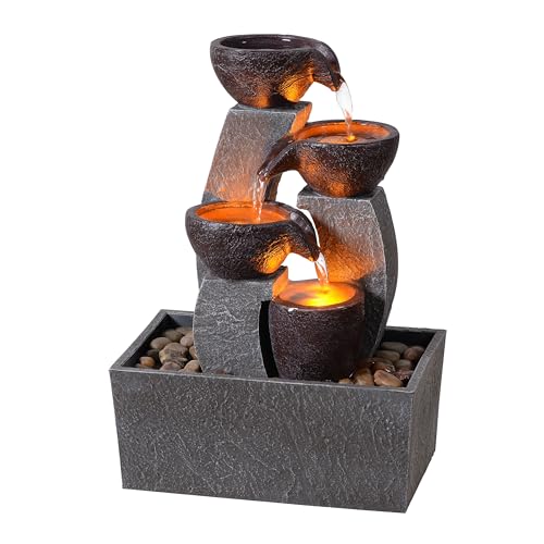 Tabletop Water Fountain with LED Lights