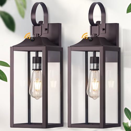 19" Large Dusk to Dawn Outdoor Lighting Bronze 2 Pack (2 Count)