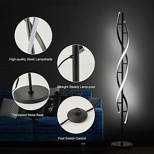Spiral LED Floor Lamp for Bedroom