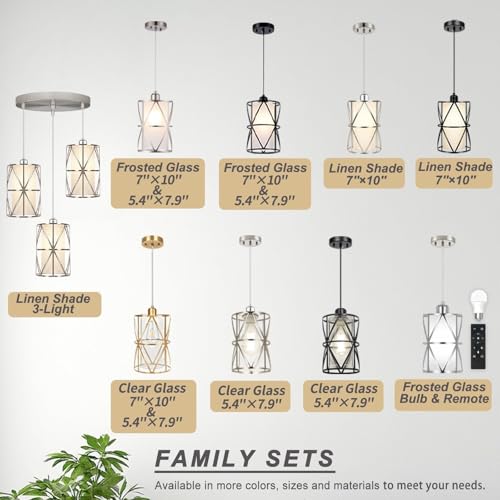 Pendant Lights Kitchen Island with Frosted Glass