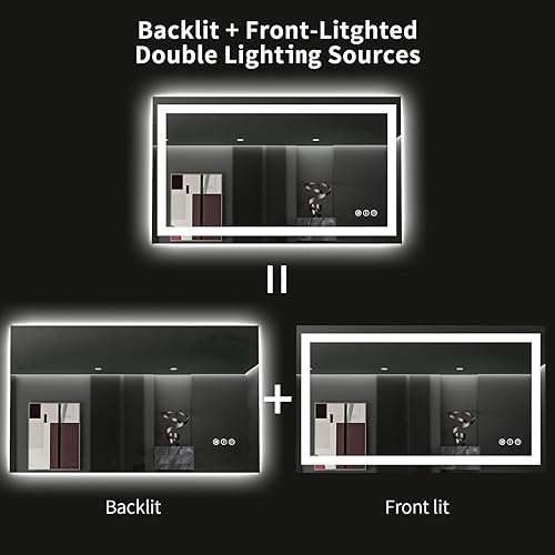 48"X28" LED Bathroom Mirror with Lights