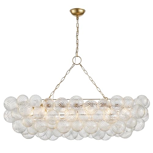 50 Inch Moden Gold Chandelier with 10 Bubble Lights