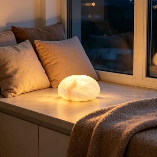 Natural Marble Lamp Cordless Touch Control Night Light 3
