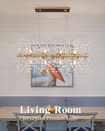 Modern 35.4" Modern Gold Crystal Firework Chandelier (12 Count)