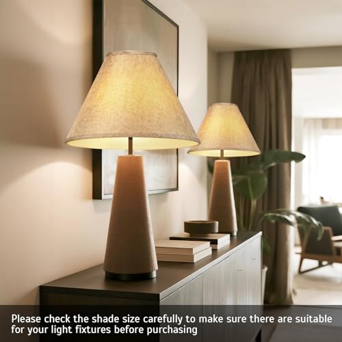 16 Inch Tan Linen Lamp Shades (2 Count)